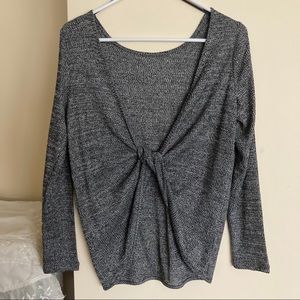 Gray open-back sweater